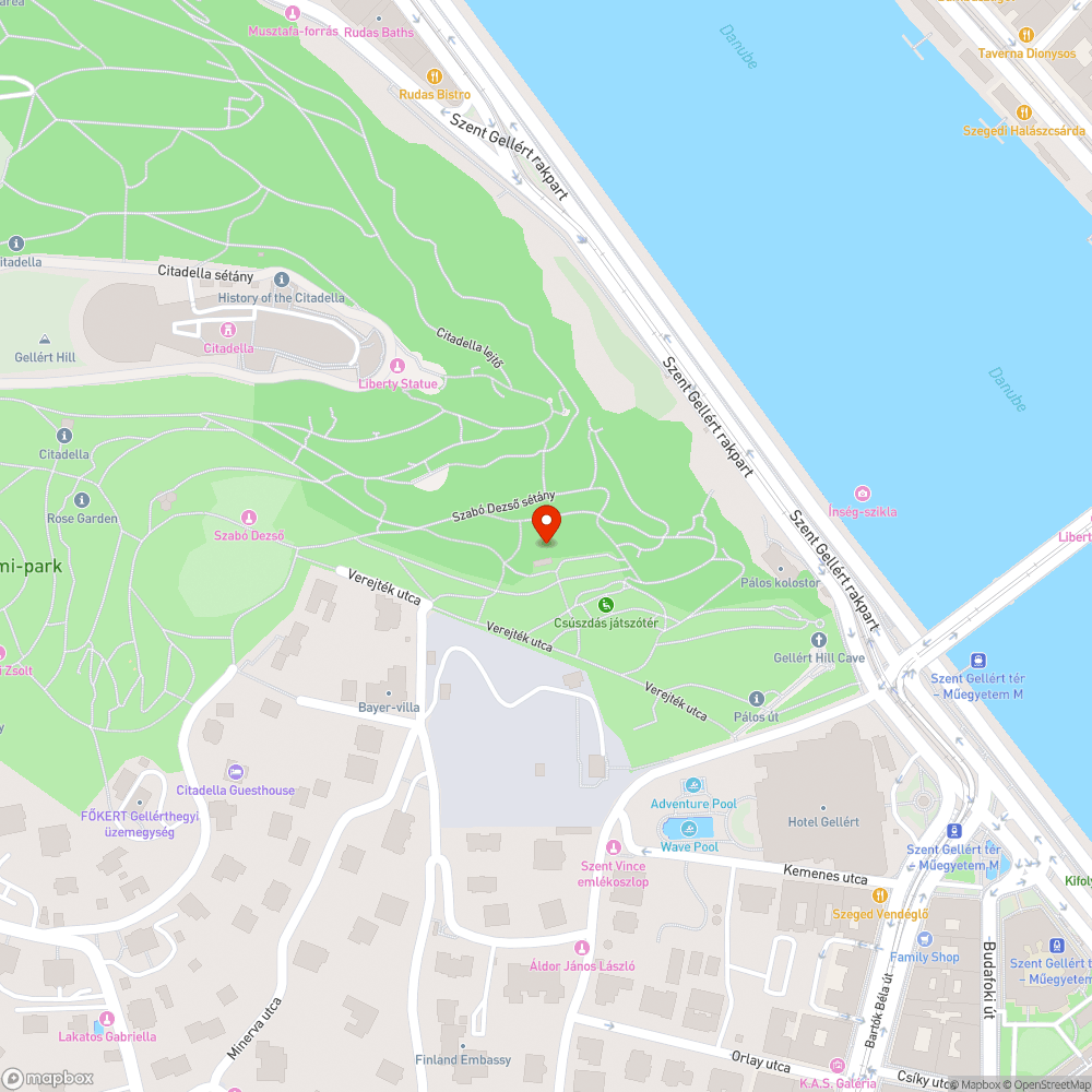 Graffitis esőház a Gellért-hegyen bejelentés helye