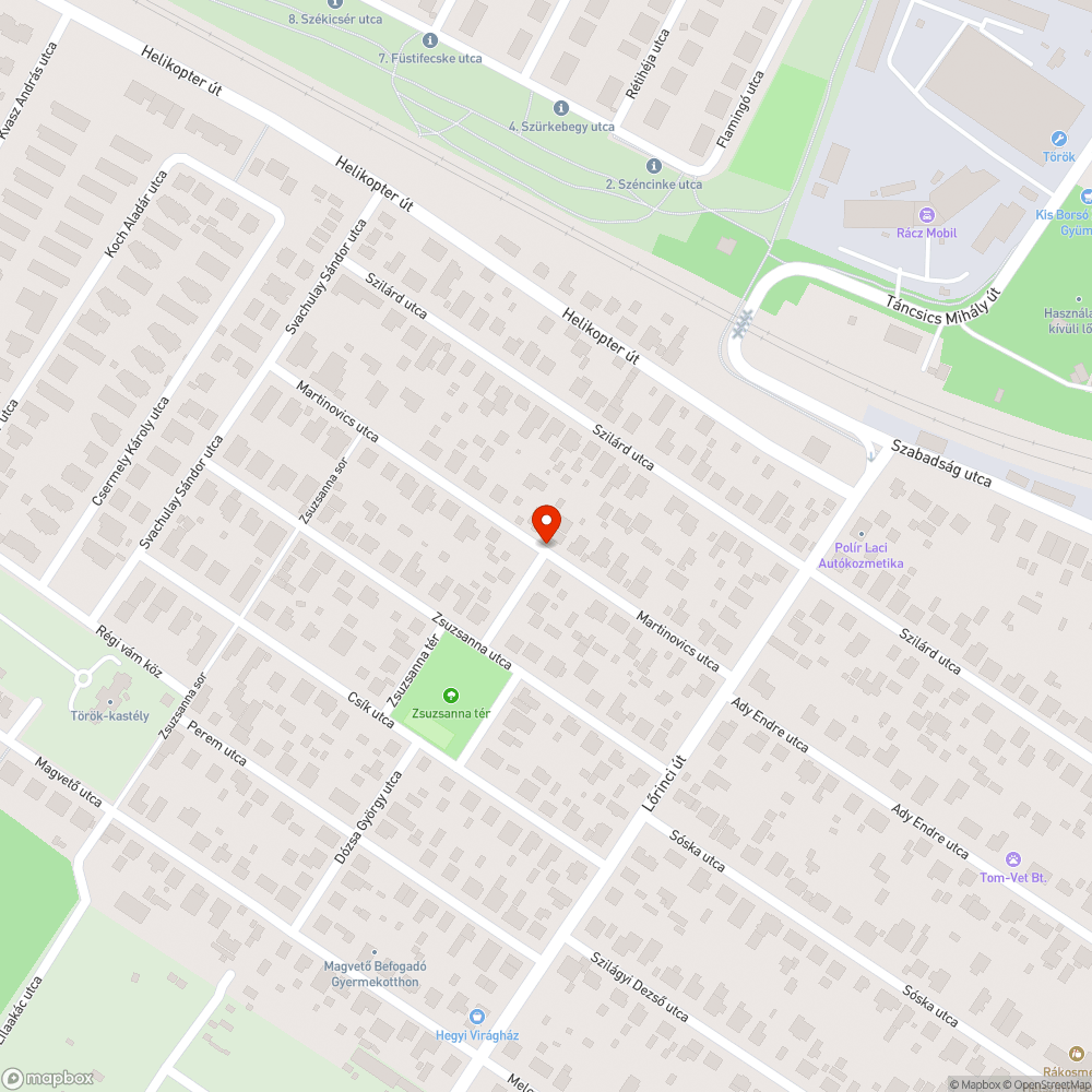 Megsüllyedt út - Martinovics utca bejelentés helye