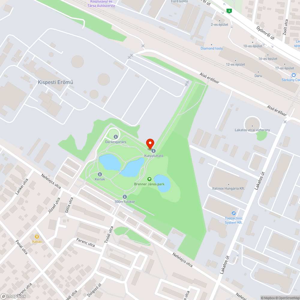 Futókör és kutyafuttató mellett végig graffiti bejelentés helye