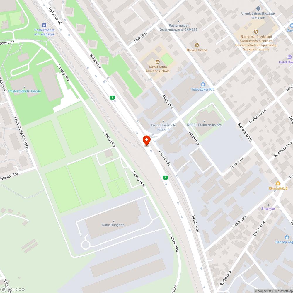 Elhagyott jármű bejelentés helye