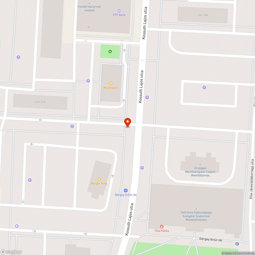 Sérült közl. tábla bejelentés helye