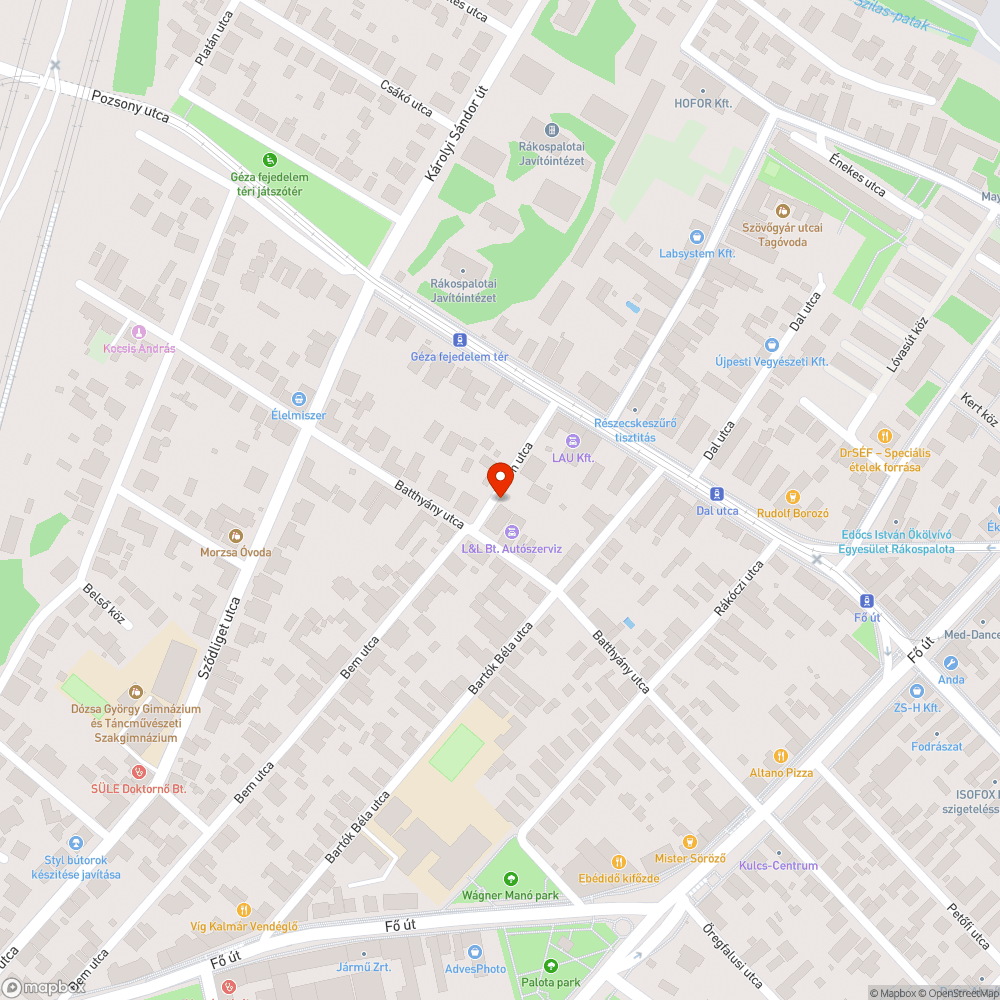 Ford Focus - Bem utca bejelentés helye