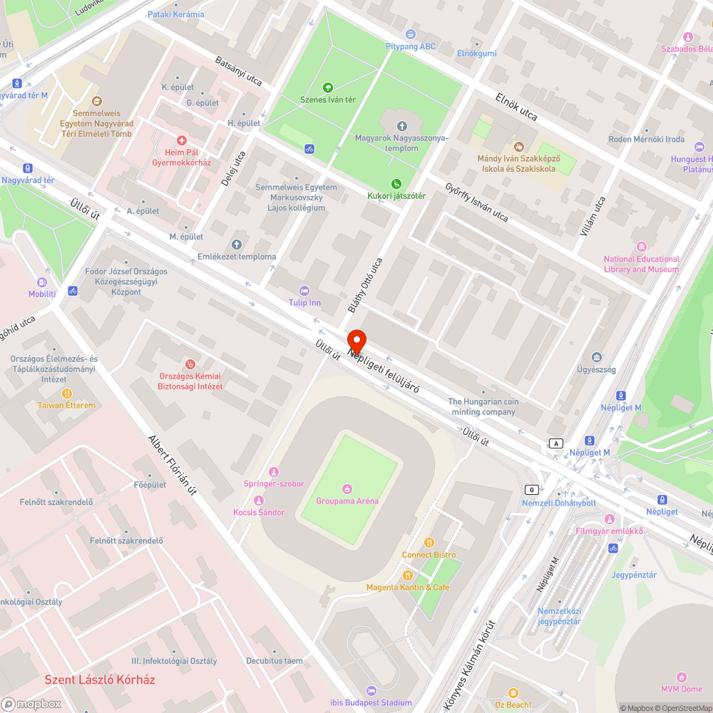 Repedt útfelület bejelentés helye