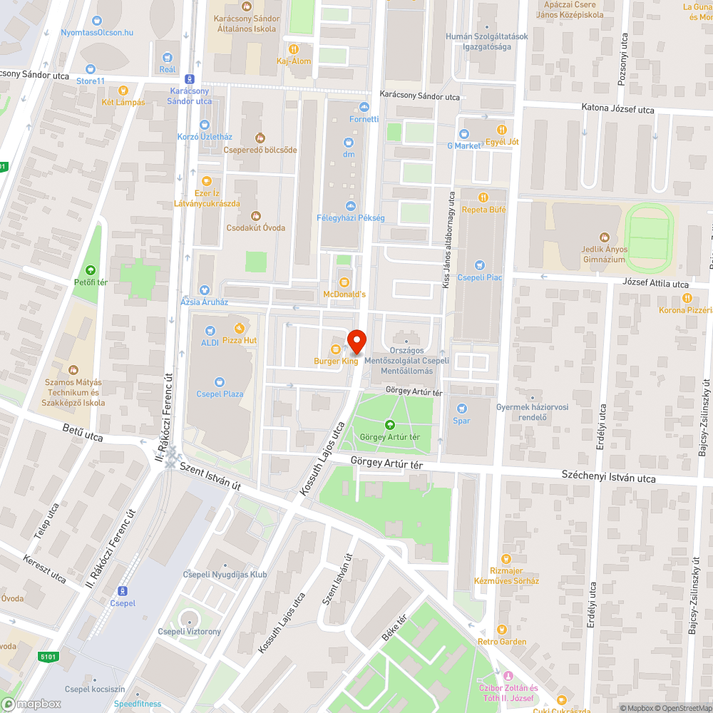 Kukatartó oszlop bejelentés helye