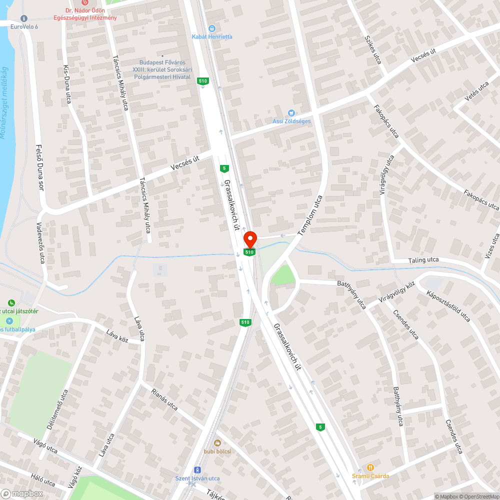 Gyalogoshíd alá hordott szemét bejelentés helye