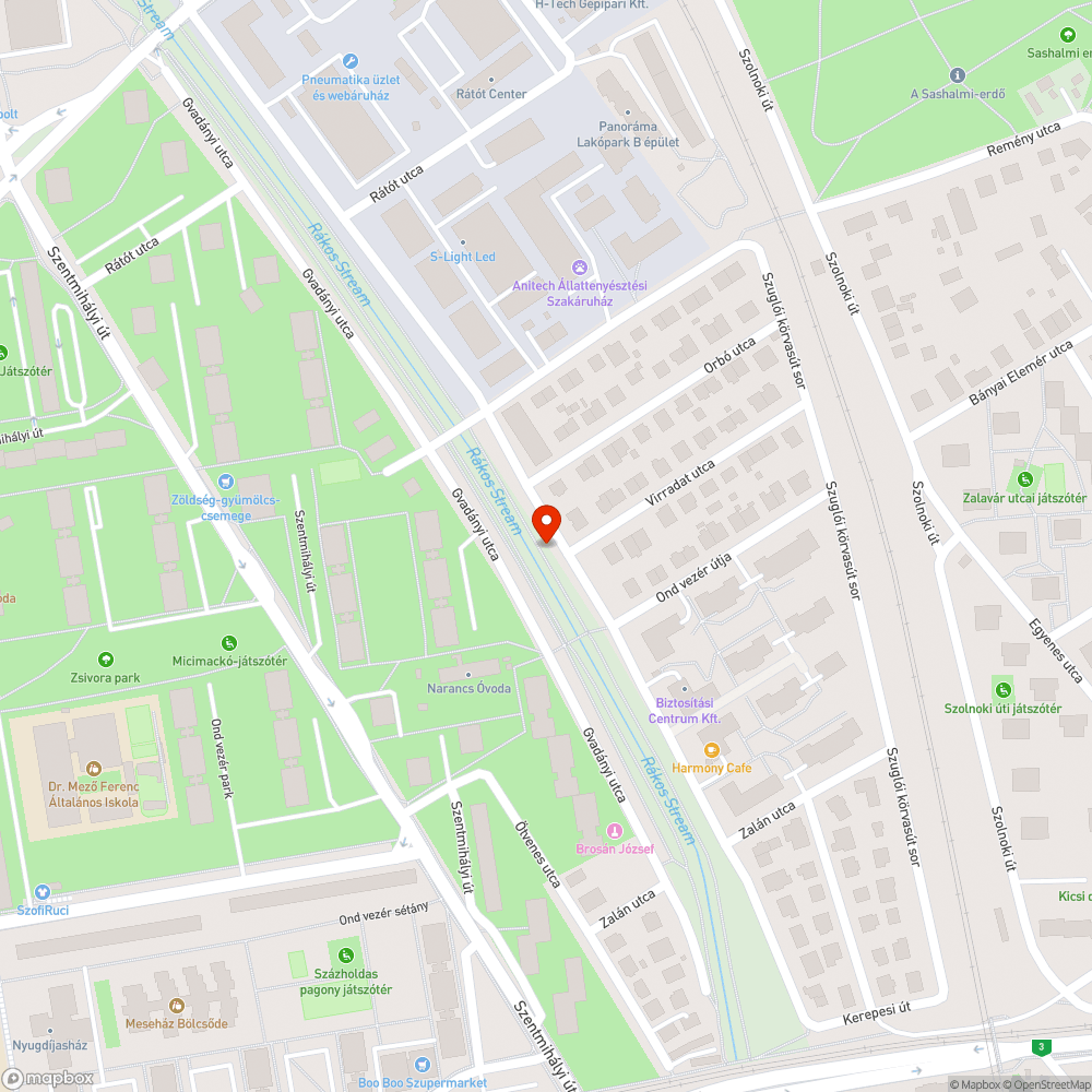 Törött pad bejelentés helye