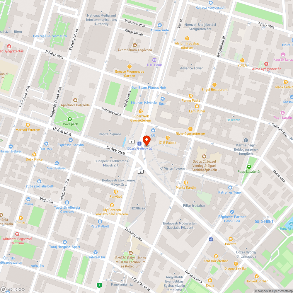 Dózsa György út graffiti bejelentés helye