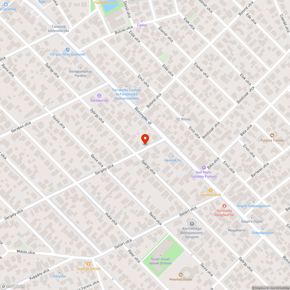 Kátyus utca bejelentés helye