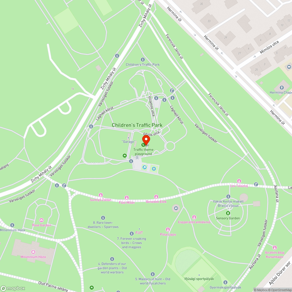 Táblák fejjel lefelé a KRESZ-parkban bejelentés helye