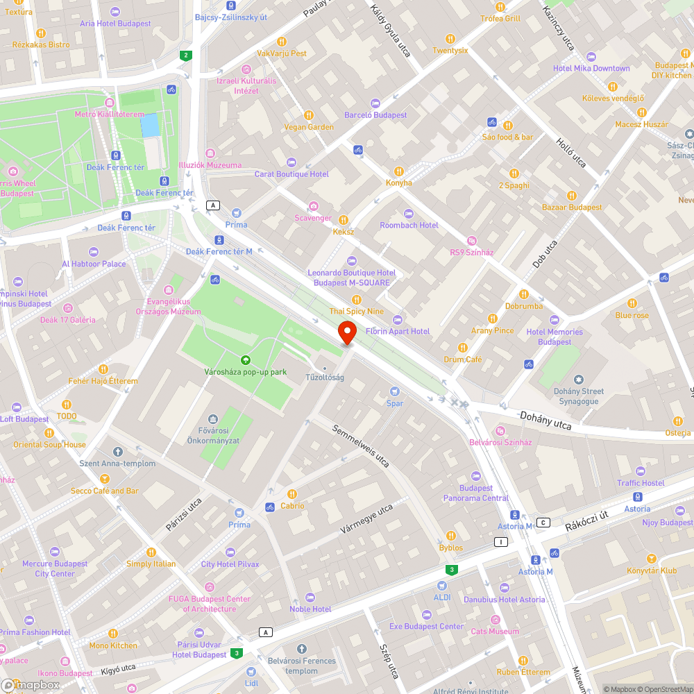 Méhek/darazsak a Belvárosban bejelentés helye