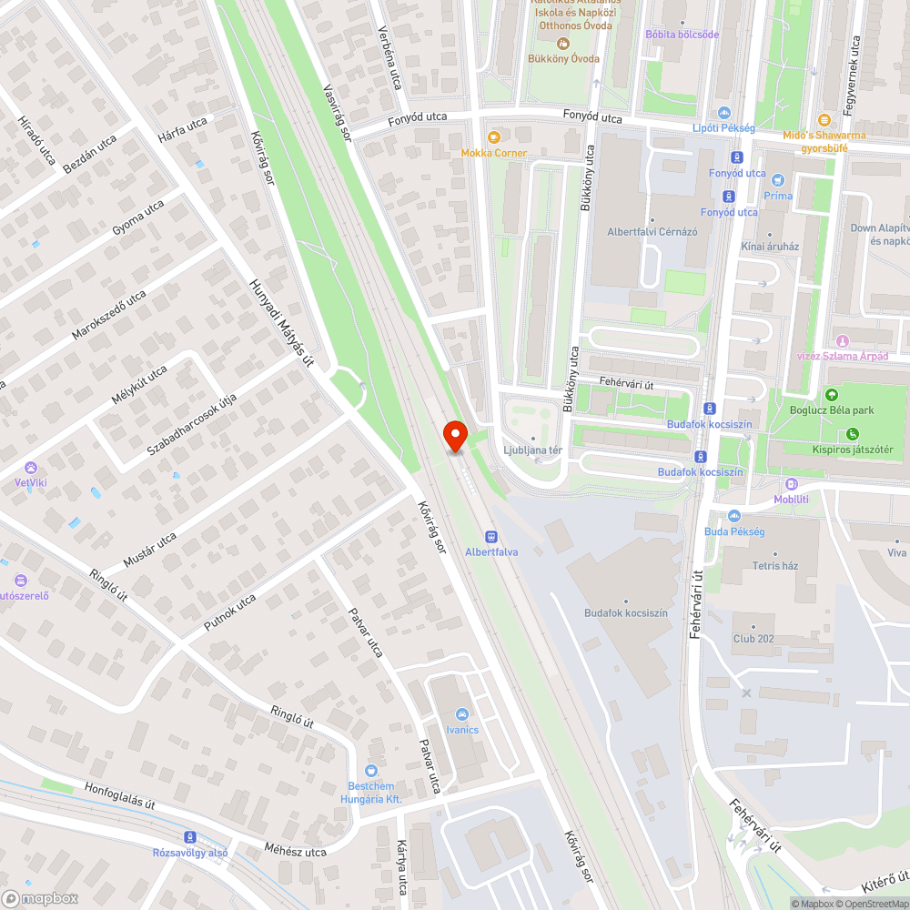 Graffitis aluljáró bejelentés helye