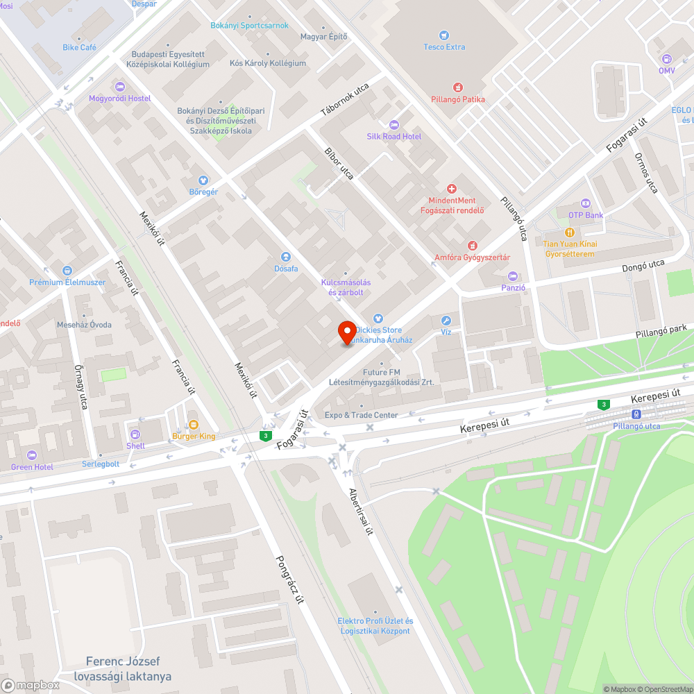 Üres fahely bejelentés helye