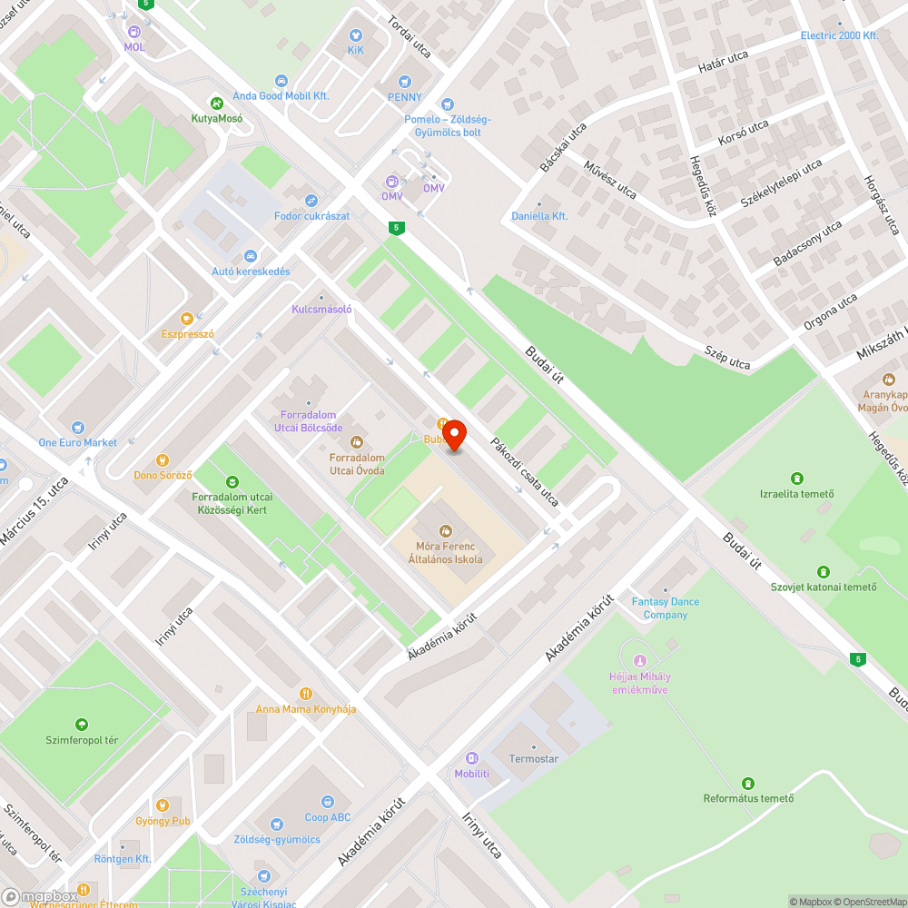 Kátyús járda bejelentés helye