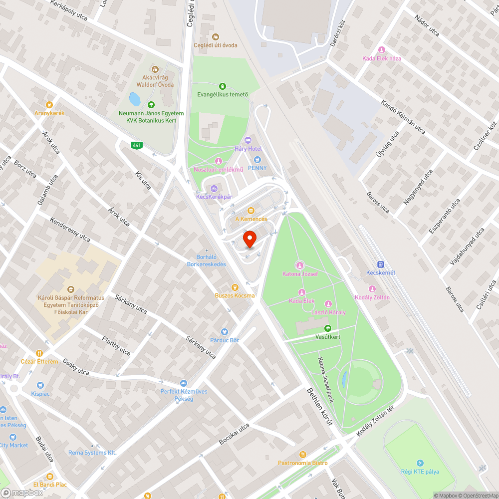 Eltömődött víznyelő bejelentés helye