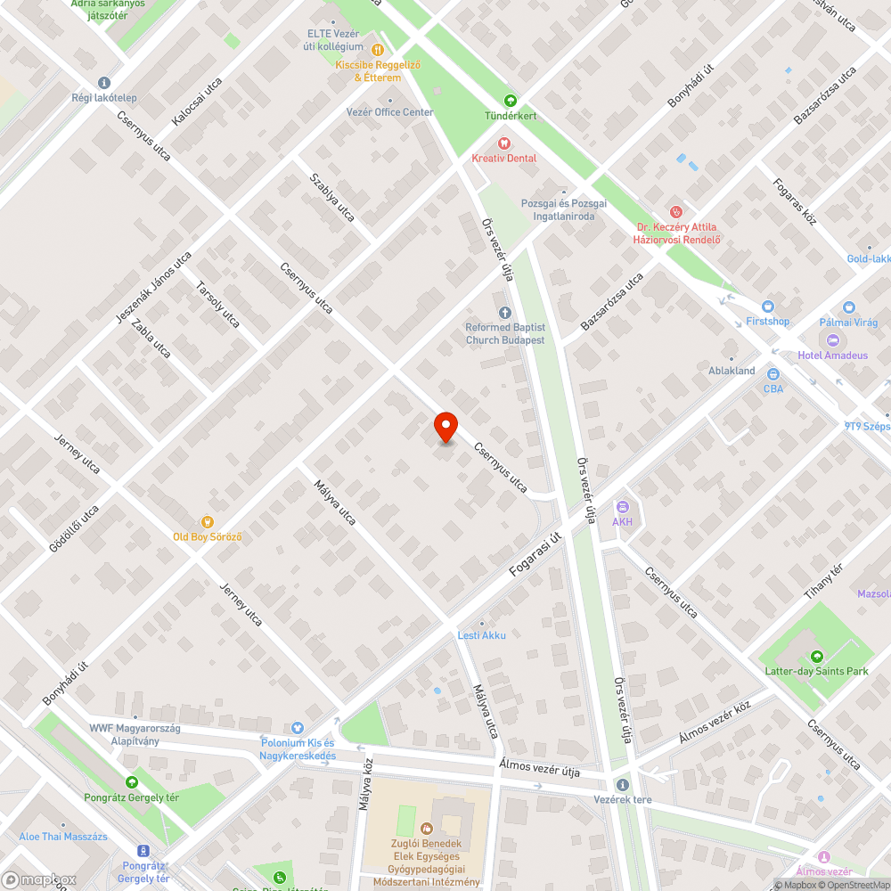 Kiszáradt fa bejelentés helye