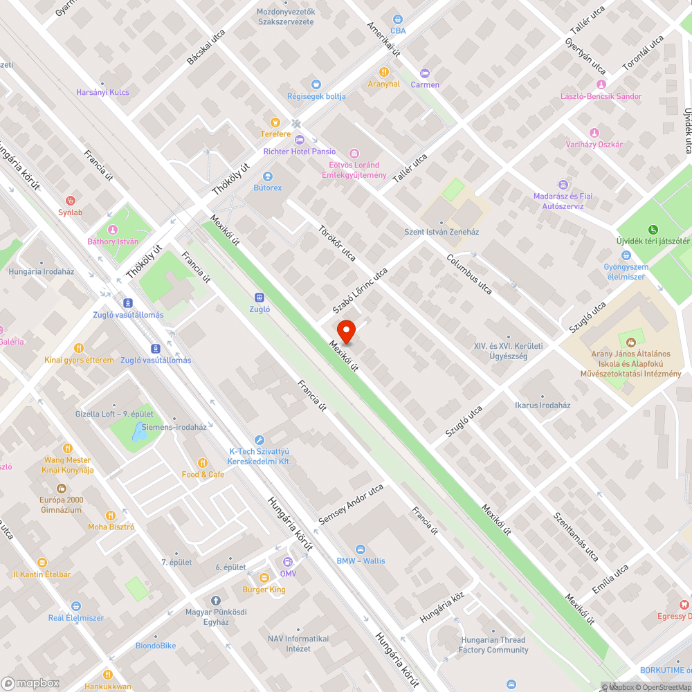 Elburjánzott fák a Mexikói úton bejelentés helye