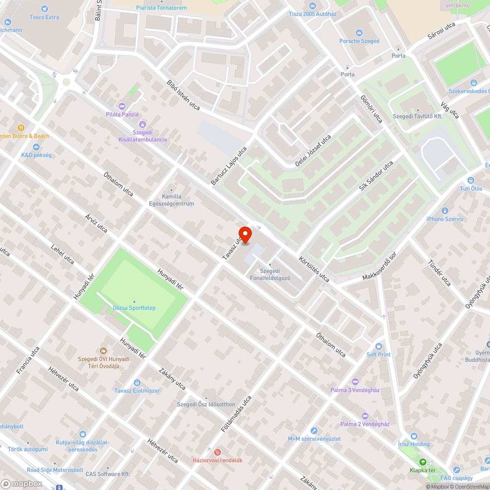 Tavasz utcában elhagyott autó bejelentés helye