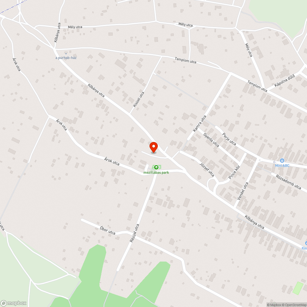 Beszakadt út bejelentés helye