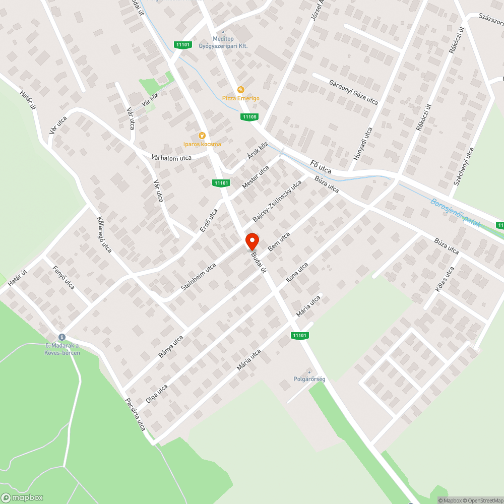 Hordalék az úton bejelentés helye