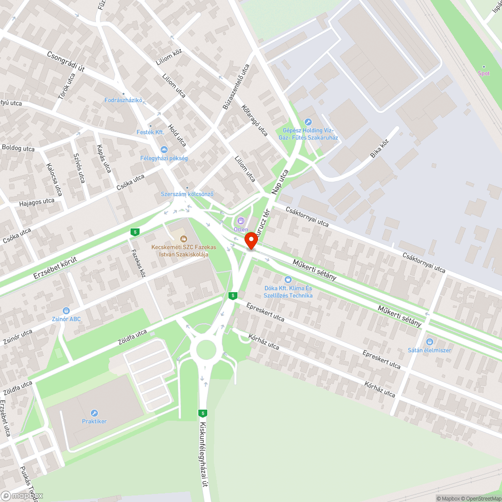 Kátyú a kereszteződésben bejelentés helye