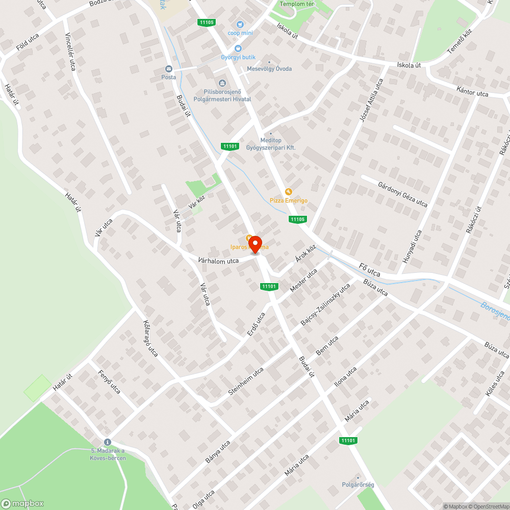 Eltömödött áteresz bejelentés helye