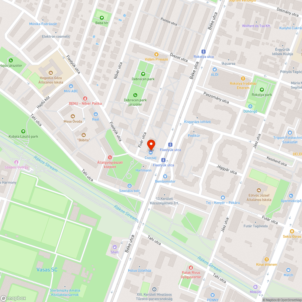 Kiszáradt fa bejelentés helye