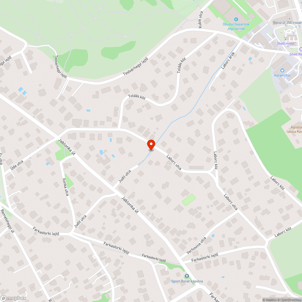 Illegális szemétlerakás a patakban bejelentés helye