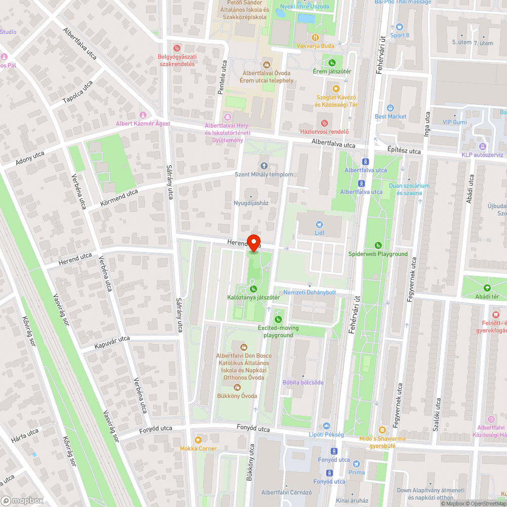 Kalóztanya játszótér burkolat hiba bejelentés helye