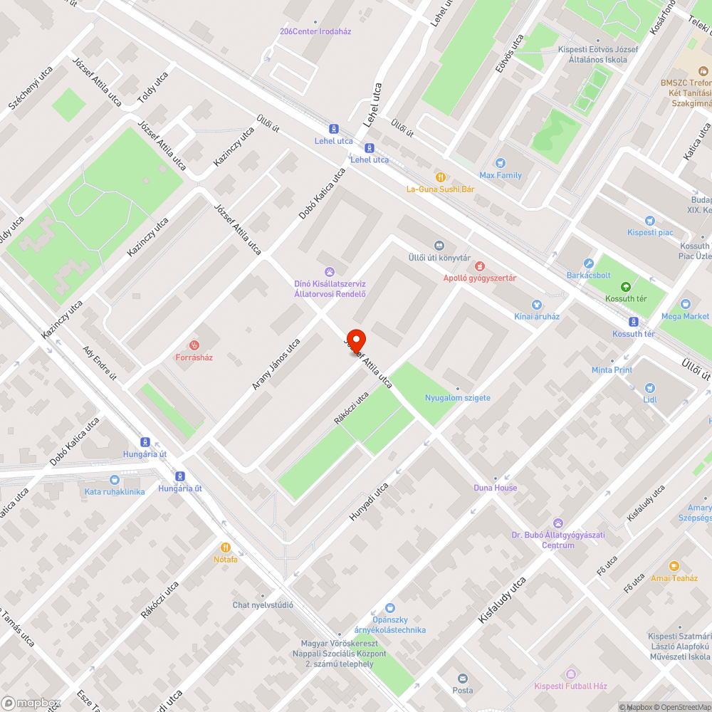 Rákóczi U 19 szemét bejelentés helye