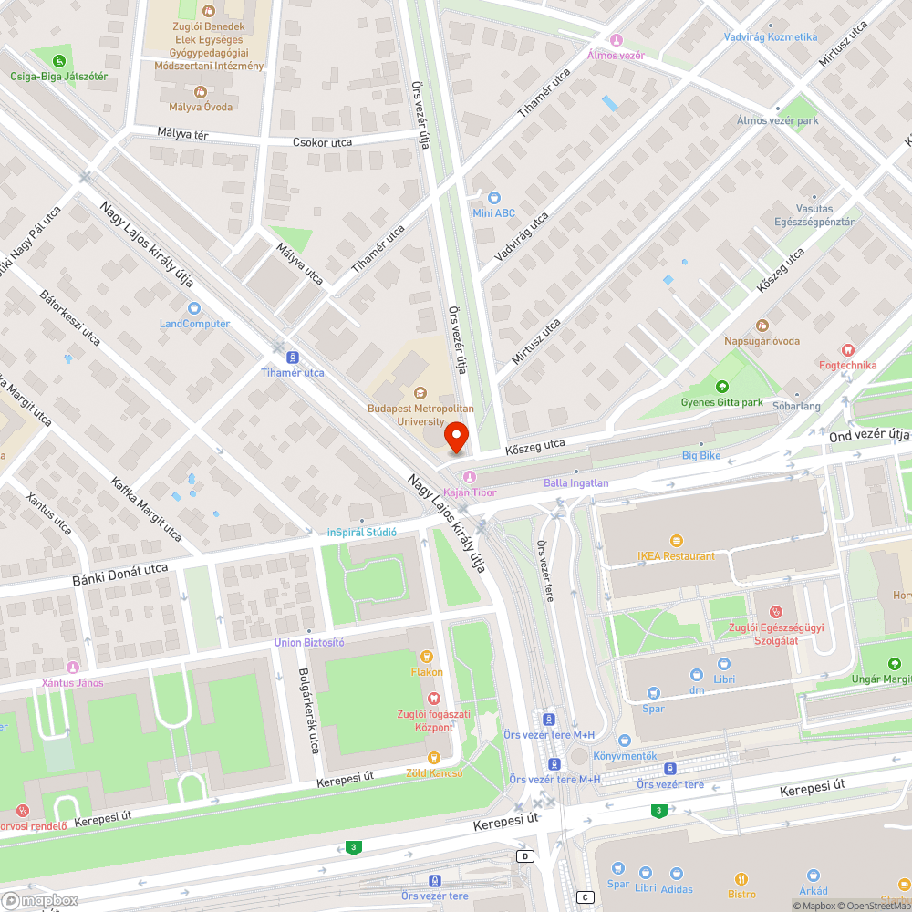 Két kátyú bejelentés helye