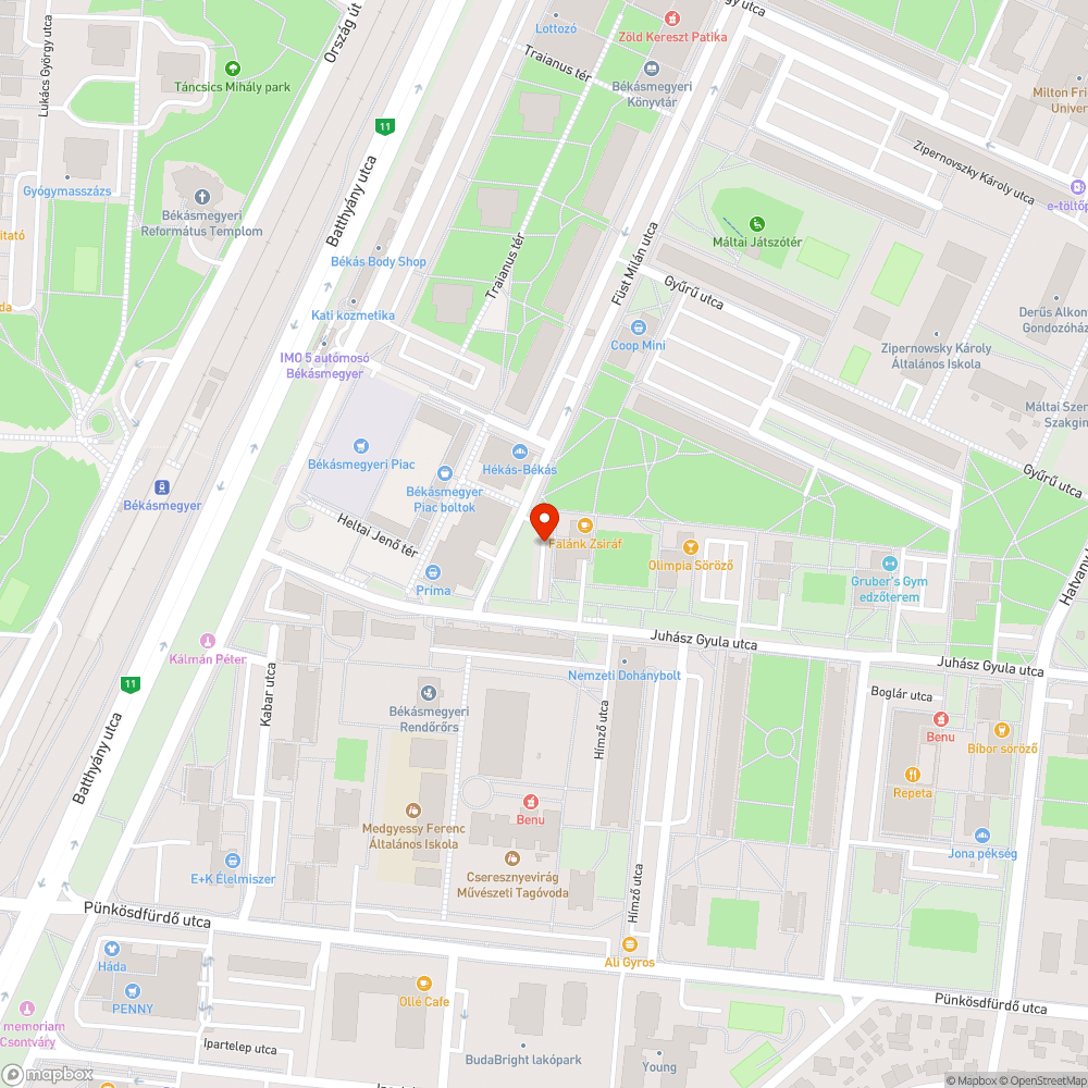 Kátyú bejelentés helye