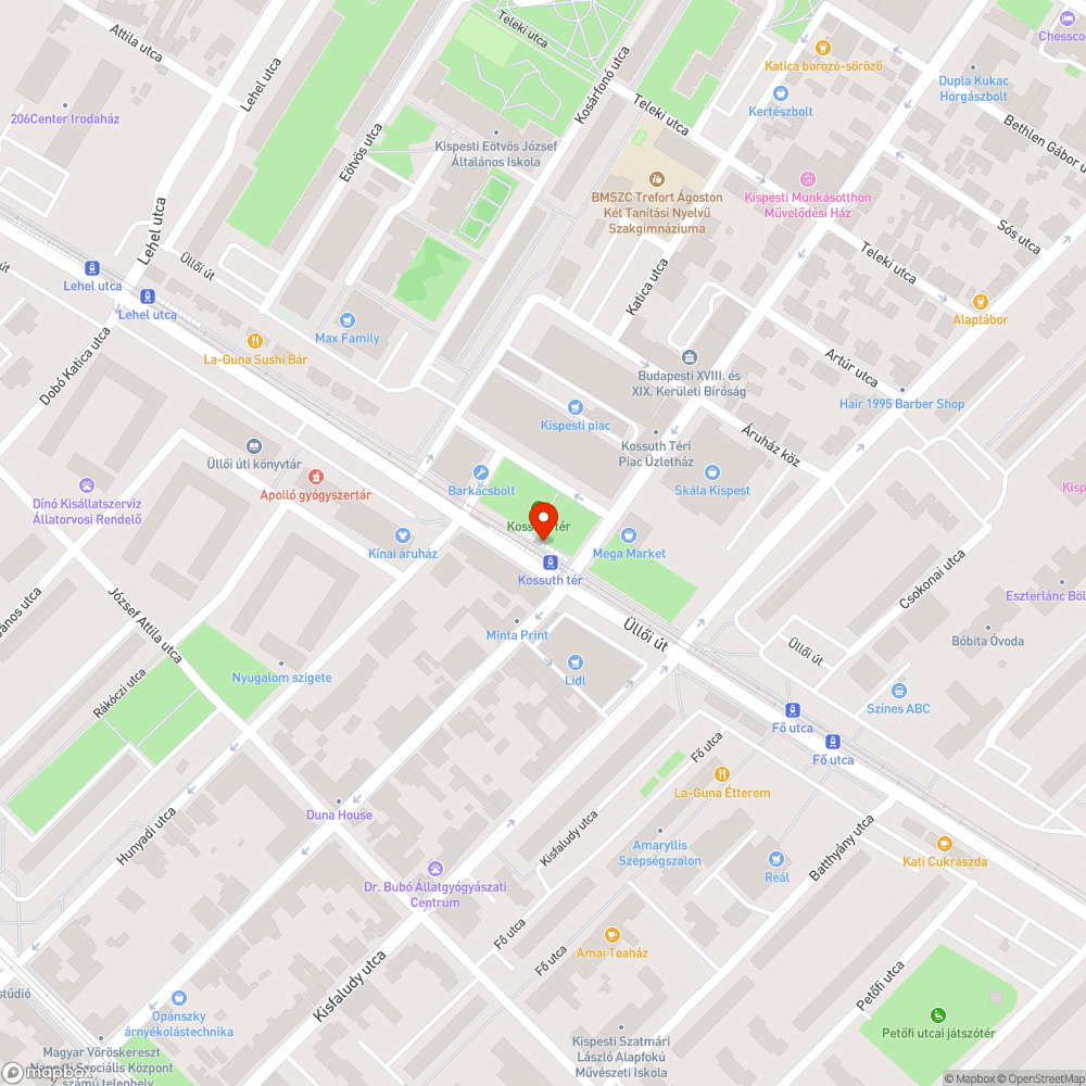 Fekália bejelentés helye