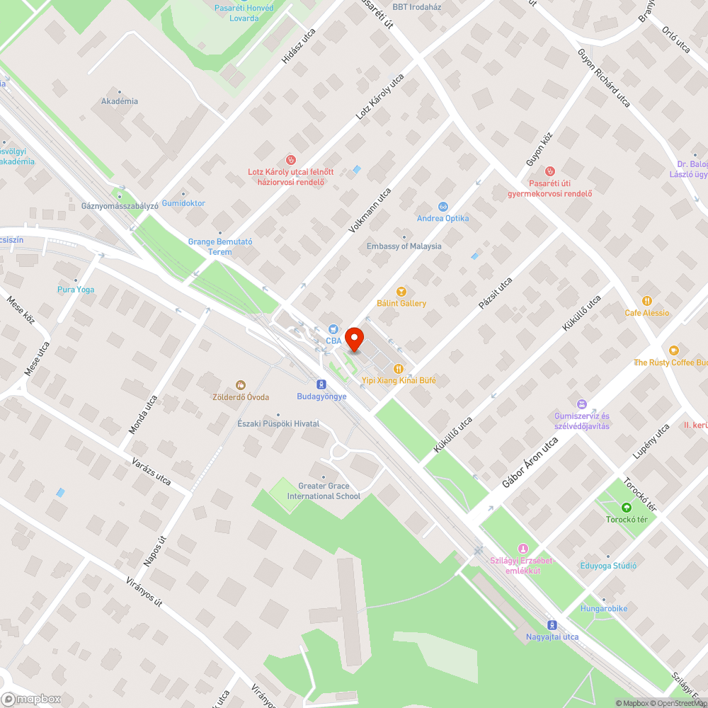 Budagyöngye parkoló bejelentés helye