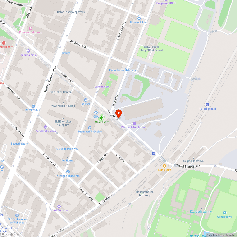 Szegedi út kidöntött tábla 1. bejelentés helye