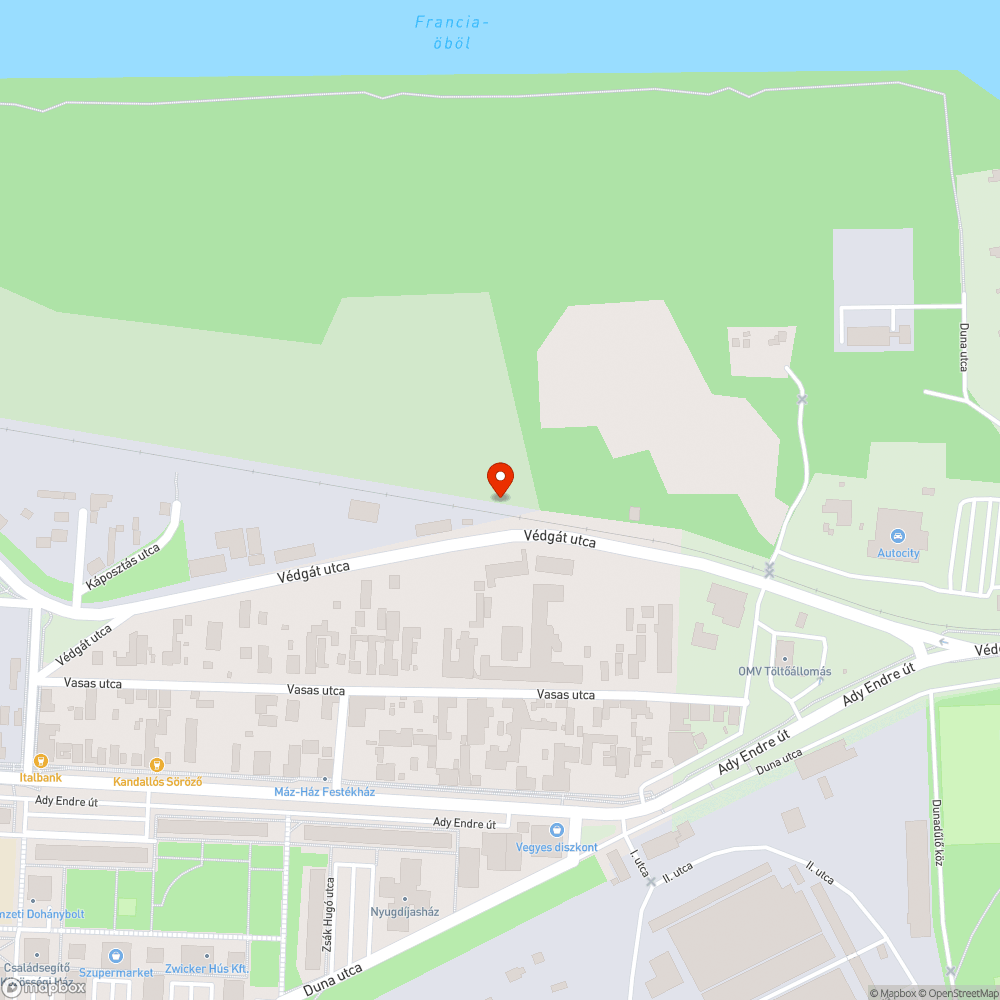 Védgát utca szemét bejelentés helye