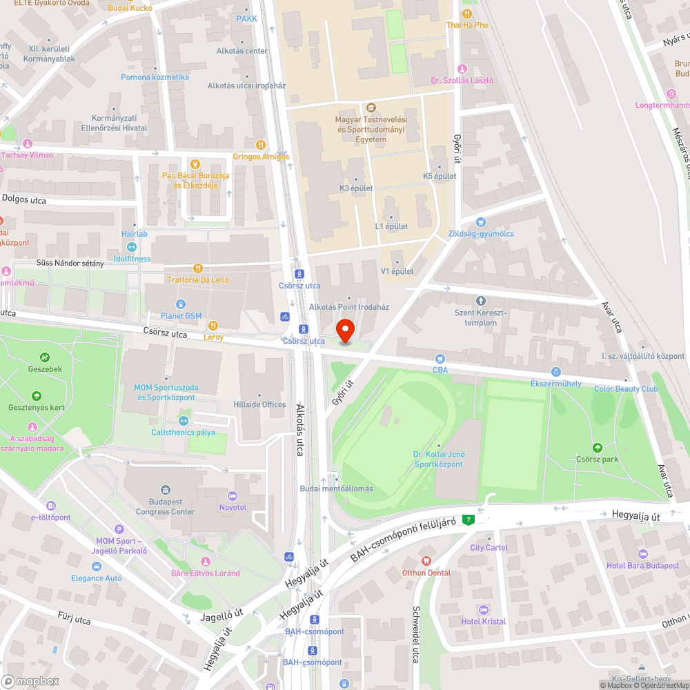 Kátyúk bejelentés helye