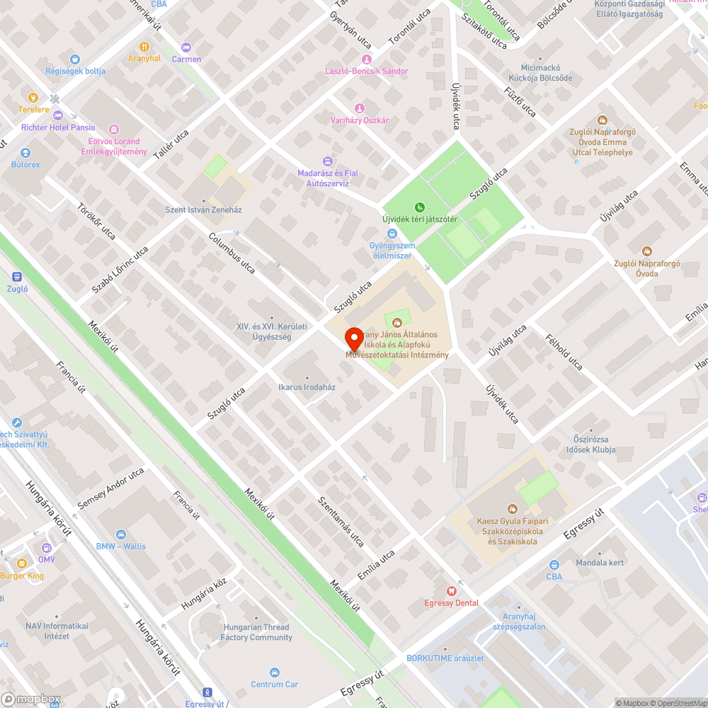 Beszakadt úttest bejelentés helye