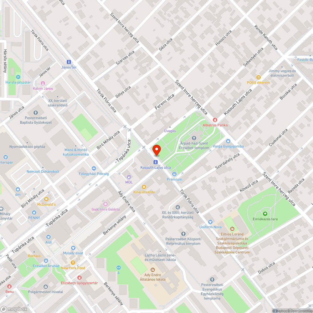 Kiszáradt fa bejelentés helye