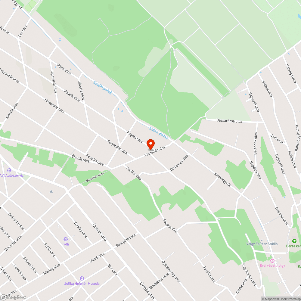 Érd Vincellér utca SzépIlonka sarok beszakadva bejelentés helye