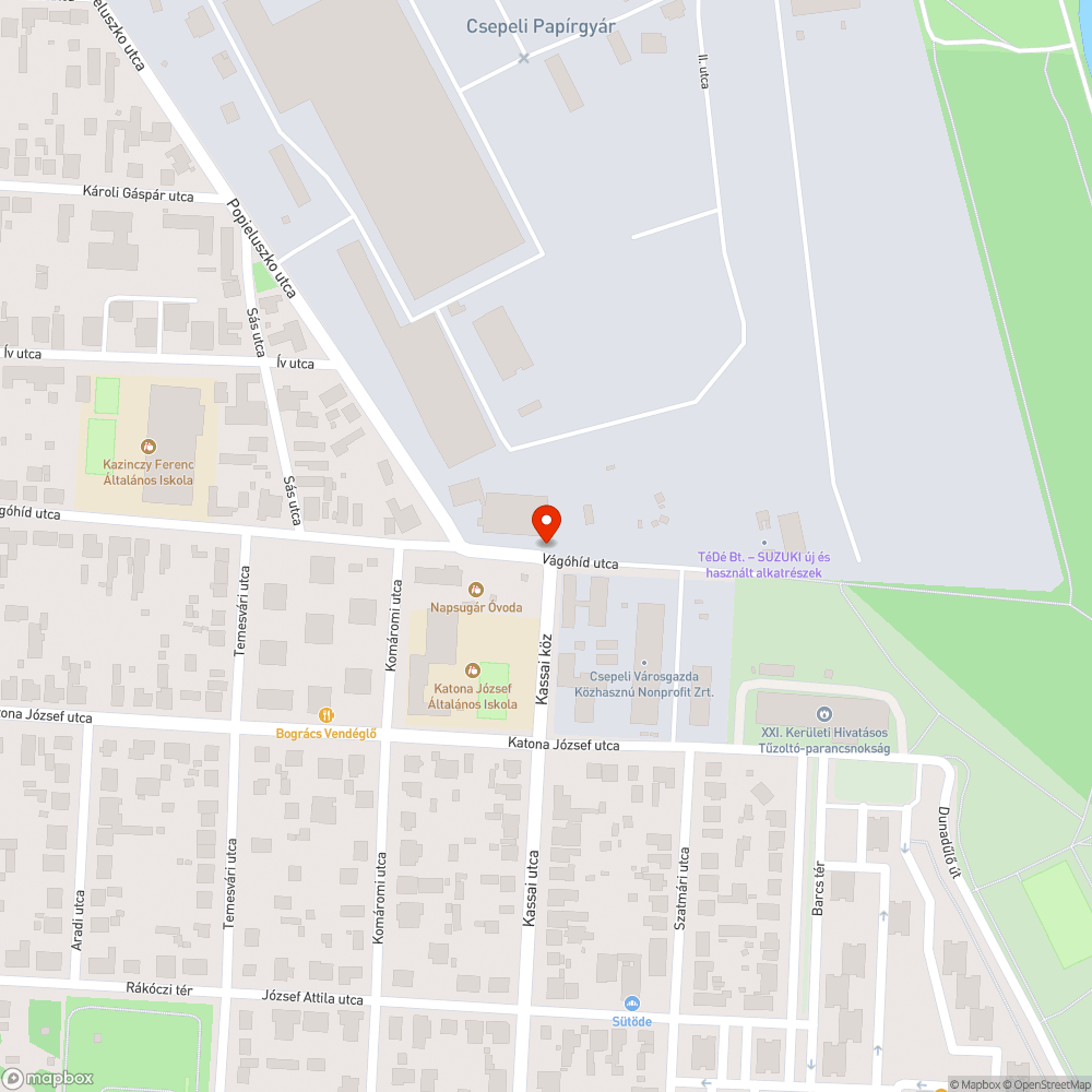 Besüllyedt út/kátyú bejelentés helye