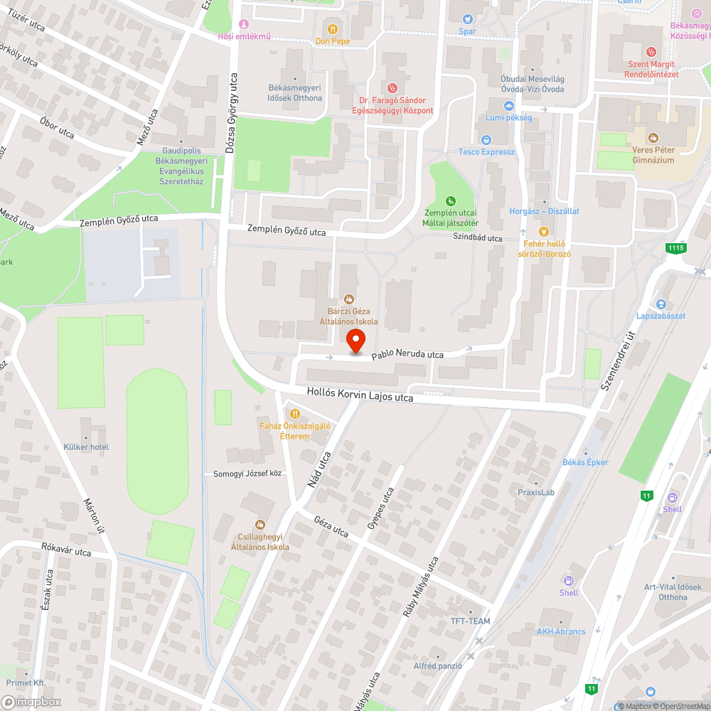 Kátyúk a Pablo Neruda utcában bejelentés helye