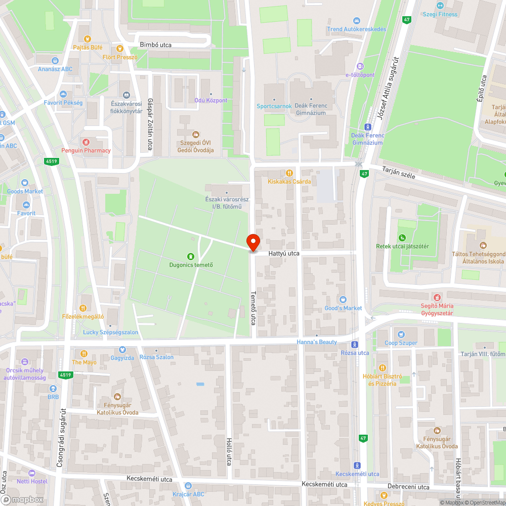 Autó futómű-temető bejelentés helye