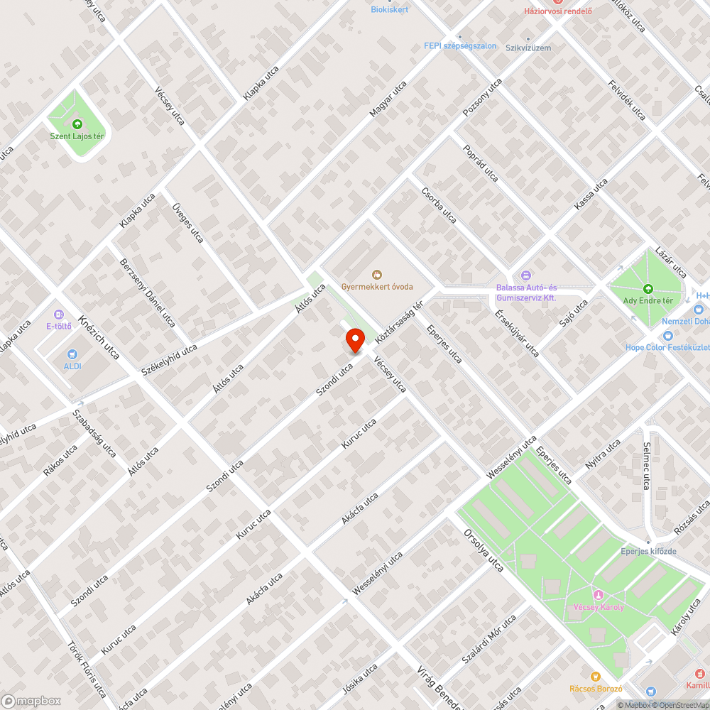 Kátyú bejelentés helye