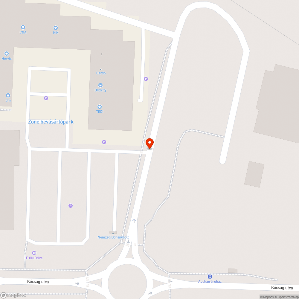 Kátyú, beszakadt út bejelentés helye