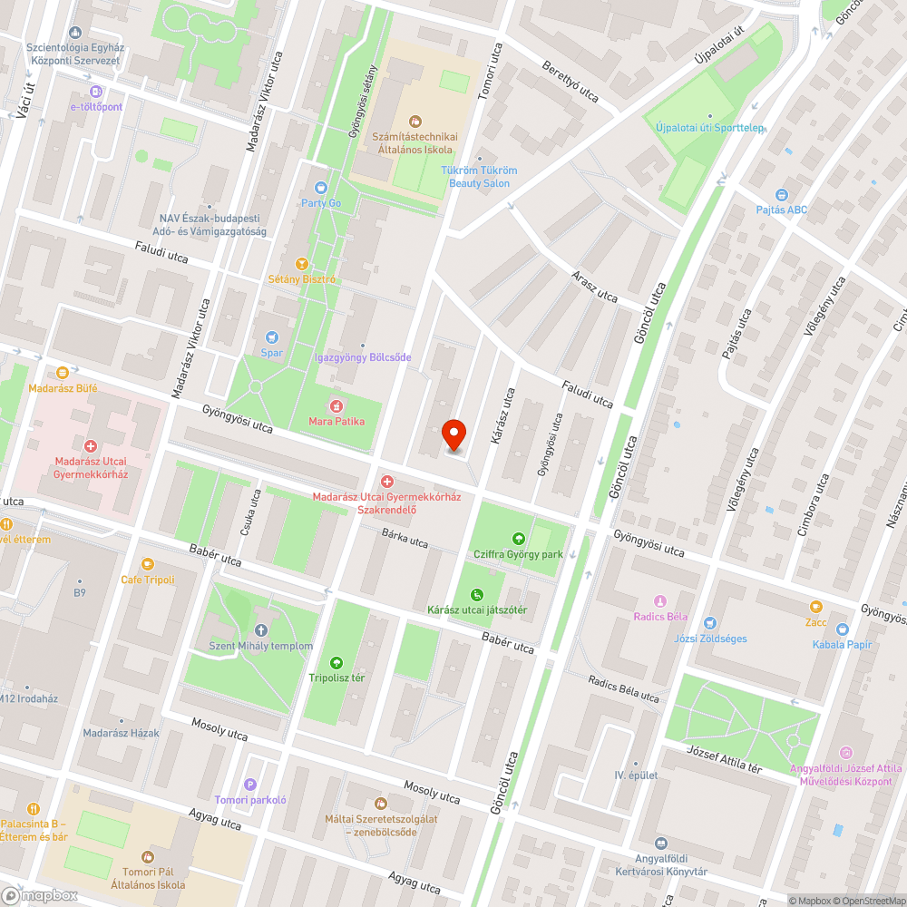 Kiszáradt fa bejelentés helye