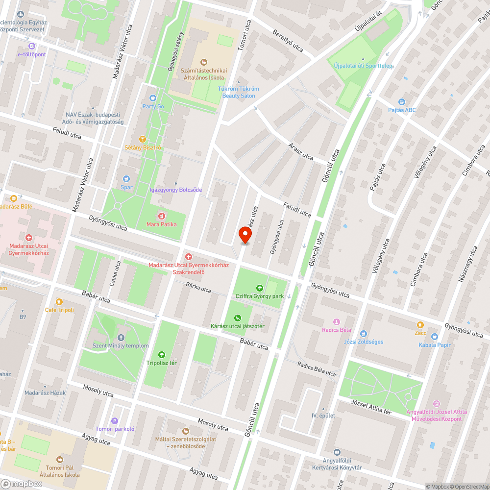 Kiszáradt fa bejelentés helye