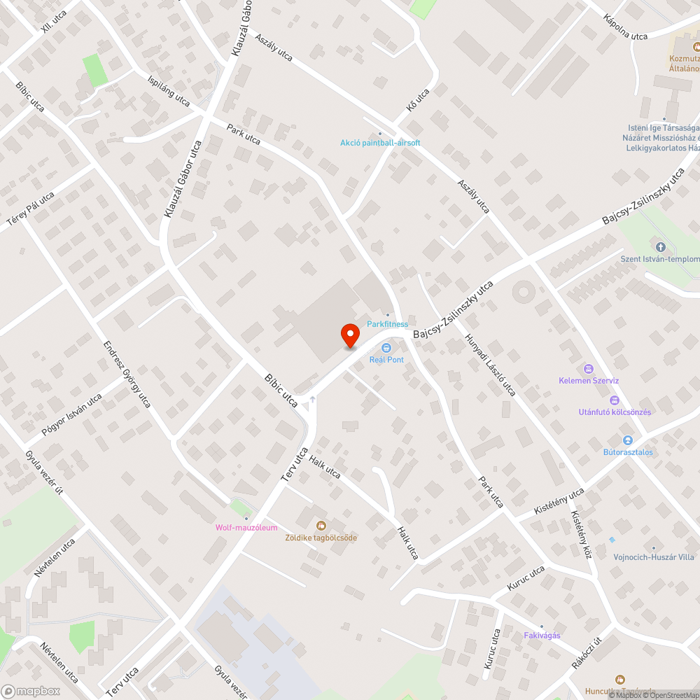 Kátyú bejelentés helye