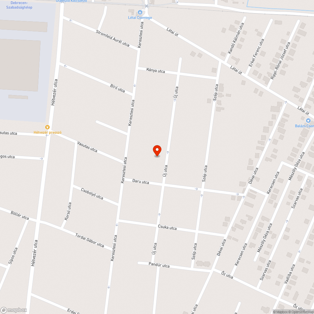 Elhagyott autó bejelentés helye