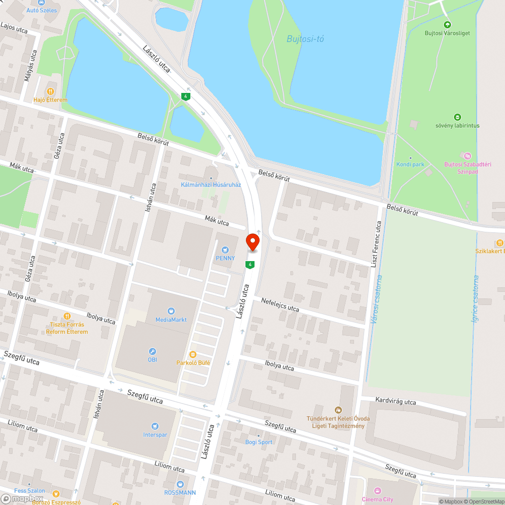 László utcára kerékpárút kérése bejelentés helye