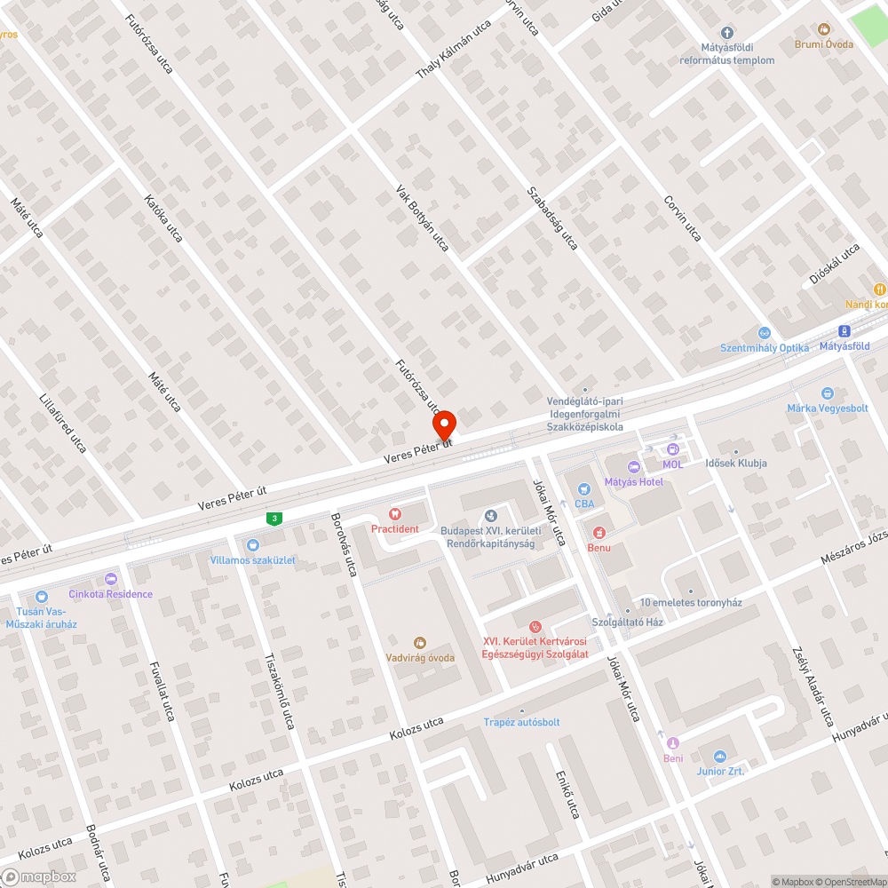 Elhagyott autó bejelentés helye